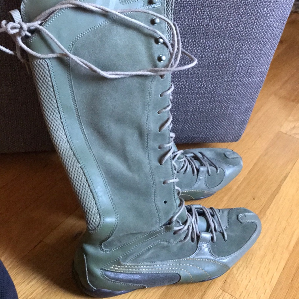 PUMA Kickass olive lace up sneaker boots